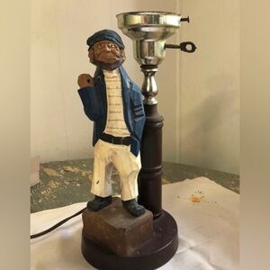Saylor carved man end table lamp nautical man cave rustic sea man